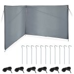 Relaxdays ? brise - vue camping et plage 1, 5 x 4 m ? toile polyester robuste ? barres en acier avec ...