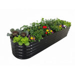 Relaxdays bac potager sur�lev�, m�tal xxl, fleurs, plantes & l�gumes, hxlxp: 45x240x60 cm, semi - circulaire, ...