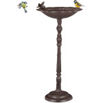 Bain d'oiseaux d�coratif, fonte de fer, design antique, hauteur : 74, 5 cm, pour le jardin, marron - ...