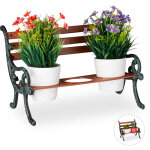 Relaxdays - banc de fleurs, fonte et bois, support de plantes pour pots � fleurs, diff�rentes dimensions, ...