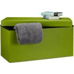 Relaxdays - banc de rangement pratique en simili cuir, 2 places, capacit de charge 300 kg, hlp : 38 ...