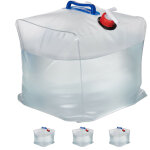 Bidons d'eau en lot de 4, 20 l, pliant, robinet, poignées, jerrycan, plastique sans bpa, transparent ... Bidons d'eau en lot de 4, 20 l, pliant, robinet, poignées, jerrycan, plastique sans bpa, transparent ...