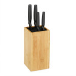 Bloc  couteaux bambou non garni, porte - couteaux bois, rangement universel 6 couteaux, h x d 24x12 ...