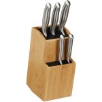 Bloc  couteaux, bambou, non garni, rangement avec poils, universel, 25, 5x11, 5x18 cm, nature - relaxdays ...