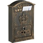 Relaxdays boite aux lettres, design rtro, 2 cls, jolis dtails, h x l x p : 42 x 28 x 10 cm, bronze ...