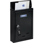 Relaxdays bo�te aux lettres avec plaque nominale, m�tal, 2 cl�s, cartes postales, hxlxp: 30, 5 x 21 x ...