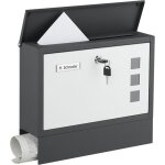 Relaxdays boîte aux lettres, porte - journaux, métallique, 4 clés, h x l x p : env. 30 x 36 x 11 cm, ... Relaxdays boîte aux lettres, porte - journaux, métallique, 4 clés, h x l x p : env. 30 x 36 x 11 cm, ...