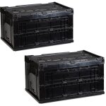 Relaxdays - bo�te de transport, lot de 2, stable, pour commerce, de qualit� 60 litres hxlxp 32, 5x58, ...
