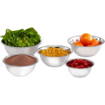 Relaxdays bol mlangeur, ensemble de 5 pices, inox, empilable, pour ptisserie et pour servir, saladier, ...