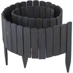 Relaxdays bordure de jardin, 200 cm, flexible, hauteur visible : 20 cm, � enfoncer, bois, bordure de ...