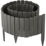 Relaxdays bordure de jardin, 200 cm, flexible, hauteur visible : 30 cm, � enfoncer, bois, bordure de ...