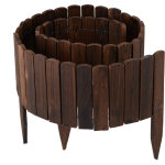 Relaxdays bordure de jardin, 200 cm de long, flexible, hauteurs vari�es, bois, cl�ture de parterre, brun ...