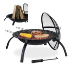 Relaxdays brasero xl, grillage, tisonnier, protection étincelles, couverture, jardin, terrasse, d 56, ... Relaxdays brasero xl, grillage, tisonnier, protection étincelles, couverture, jardin, terrasse, d 56, ...