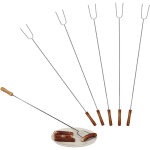 Brochettes grill lot de 6 piques barbecue pics grillades en inox couverts viande lgume 80 cm, nature ...