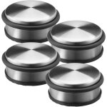 Relaxdays - butoir de porte, lot de 4, acier inoxydable, avec anneau et dessous en caoutchouc, hlp : ...