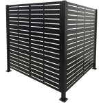 Relaxdays cache - poubelles line, 2 panneaux 120 x 120 cm (h x l), brise - vue modulaire, noir