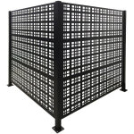Relaxdays cache - poubelles square, 2 panneaux 120 x 120 cm (h x l), brise - vue modulaire, noir