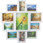 Relaxdays cadre photos pele - mme cadre 11 photos galerie mur mural lettres, blanc