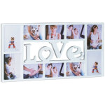 Cadre photos ple - mle 10 photos galerie mur cadre mural love plastique hxlxp: 36, 5 x 72 x 2 cm, blanc ...