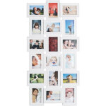 Cadre photos ple - mle, 18 photos, galerie, cadre mural, 10x15, portrait paysage, hxl104x54 cm, blanc ...