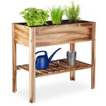Relaxdays - carr potager bois, lgume, herbes, jardin, balcon, jardinire sur pied, hxlxp: 80 x 88 x ...