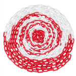 Cha�ne de signalisation en plastique, pour d�limiter parkings, chantiers, etc, 10 m�tres, rouge / blanc ...