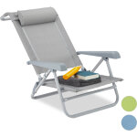 Relaxdays - chaise pliante jardin chaise pliable plage ajustable appui - tte accoudoirs rglables 120 ...