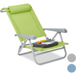 Relaxdays - chaise pliante jardin chaise pliable plage ajustable appui - tte accoudoirs rglables 120 ...