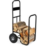 Relaxdays - chariot pour b�ches, en acier, 85 x 72 x 30 cm, roues pneumatiques, capacit� 60 kg, int�rieur, ...