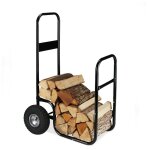Relaxdays - chariot pour b�ches de bois, en acier, sur roues pneumatiques, capacit� de 60 kg, int�rieur, ...