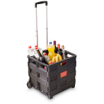Relaxdays - chariot de courses, caisse pliable, charge maximale 35 kg, h x l x p : env. 100 x 42 x 37, ...