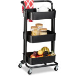 Relaxdays - chariot sur roues, 2 freins, pour tous services dans la cuisine, le bureau, le bain, étagère ... Relaxdays - chariot sur roues, 2 freins, pour tous services dans la cuisine, le bureau, le bain, étagère ...