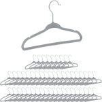 Cintres enfants, set 50 velours, cintres bébé décoratif chemises antidérapant crochet rotatif, gris - ... Cintres enfants, set 50 velours, cintres bébé décoratif chemises antidérapant crochet rotatif, gris - ...