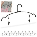 Cintre pince, lot de 10, dessous & lingerie, avec 2 clips, multifonctionnel, métal, 33 cm de large, noir ... Cintre pince, lot de 10, dessous & lingerie, avec 2 clips, multifonctionnel, métal, 33 cm de large, noir ...