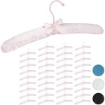 Cintre en satin, lot de 40, cintre rembourré doux, pour vestes, crochet rotatif 360°, 38 cm, noeud décoratif, ... Cintre en satin, lot de 40, cintre rembourré doux, pour vestes, crochet rotatif 360°, 38 cm, noeud décoratif, ...
