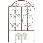 Relaxdays - clture de jardin en acier, systme d'embotement 3 pices, bordure dcorative, hxl : 98 ...
