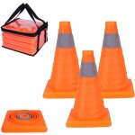 Relaxdays cnes de signalisation, 4 pices, pliables, bandes rflchissantes, h x l x p : 30 x 19 x 19 ...