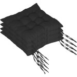 Relaxdays coussins de chaise, lot de 4, 40 x 40 cm, matelass�s avec liens, int�rieur & ext�rieur, housse ...