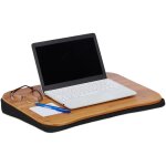 Relaxdays - coussin ordinateur portable bambou support amovible poigne l x p: 51 x 37 cm (jusqu' 22 ...