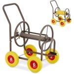 Relaxdays d�vidoir arrosage, jusqu?� 60 m de tuyau, 4 roues � caoutchouc dur, attelage � clic, enrouleur, ...