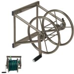 Relaxdays dvidoir mural, acier, pour 60 m de tuyau d?arrosage, raccords 3 / 4'', enrouleur, hxlxp 36 ...