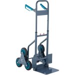 Relaxdays - diable, pliable, jusqu'� 200 kg, chariot de transport, hauteur r�glable, gris - bleu
