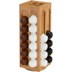 Distributeur capsule dolce gusto, rotatif, porte capsules dolce gusto, bambou, hlp: 40, 5x14x14 cm, nature ...