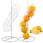 Distributeur � fruits, lot de 2, spirale, m�tal, panier pour oranges et pommes, pour 7, hxlxp: 48 x 21 ...