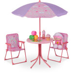 Relaxdays - salon de jardin, enfant, table, chaises, parasol, pour un petit fan de licornes, pour plage ...