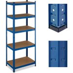 Tag�re � charge lourde, hxlxp : 180x70x45 cm, jusqu'� 500 kg, acier & mdf, 5 niveaux, garage, stockage, ...