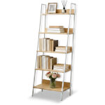 Relaxdays �tag�re - �chelle, 5 niveaux pour plantes, livres & d�co, h�l�p:170�60�30 cm, blanc naturel ...