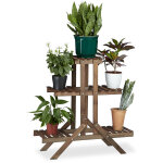 Etag�re � fleurs en bois escalier pour plantes �chelle 3 �tages 5 places hxlxp: 82, 5 x 83 x 28, 5 cm, ...