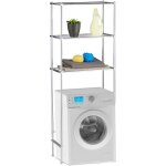 Etagre machine  laver, etagre wc, 3 tages, armoire de machine  laver chrome, hlp 162 x 63 x 30, ...