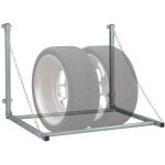 Tag�re � pneus, t�lescopique, support mural pour 4 roues, rabattable, jusqu'� 90 kg, porte - pneus, acier, ...